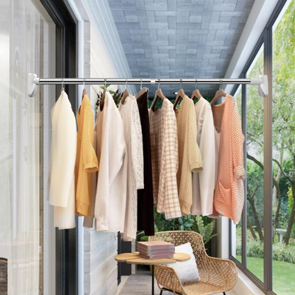 🛡️📏 Barre extensible anti-chute – Ressort renforcé, ventouses adhérentes, supporte les manteaux épais et les rideaux lourds, la solution fiable pour les locataires et les petits espaces 🧥🧺