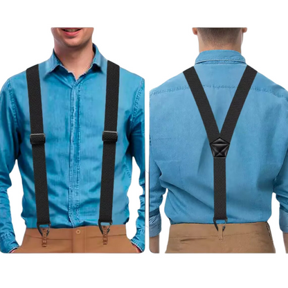 🔧 Bretelles Homme en X avec Crochets – Polyester – Sangles 3,8 cm & Réglables – 6 Coloris for Travail & Quotidien