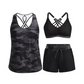 🌸 -50% ! 🦋 Ensemble Tankini Élégant 3 Pièces – Coupe Flatteuse, Imprimé Tropical Tendance & Dos Croisé – Idéal pour la Plage et la Piscine ✨
