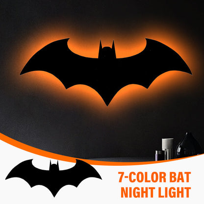 🦇🌙 Veilleuse chauve-souris 7 couleurs – Lumière douce et changeante, toucher une touche pour varier l’ambiance, la compagne rassurante des nuits des petits et des grands 👶💤