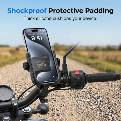 📱🔒 Support vélo à dégagement rapide – Système SecureLock anti-chocs, maintien ultra-sûr sur route comme en ville 🚴‍♂️🛡️