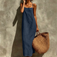 🌾👗 Débardeur long femme en coton – Coupe fluide, matière toute douce, silhouette épurée du quotidien à la plage 🌊🕊️