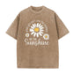 T-Shirt Unisexe Vintage Délavé à Imprimé Marguerite Coupe Ample
