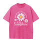 T-Shirt Unisexe Vintage Délavé à Imprimé Marguerite Coupe Ample
