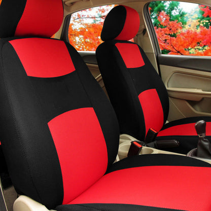 🛋️ Housses de siège auto universelles – Polyester durable et confortable – 5 coloris (gris/rouge/bleu/beige/noir) – Protection contre taches et usure 🚗