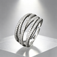 🎉 Bague croix multi-rangs ajustable - Parfaite au quotidien, pour aller au travail ou pour les soirées ✨
