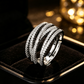 🎉 Bague croix multi-rangs ajustable - Parfaite au quotidien, pour aller au travail ou pour les soirées ✨