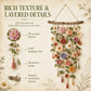 🌷 Fleur Murale Crochetée Artisanale — Style Bohème, Fleurs en Couches, Feuilles & Glands, Décoration Murale Chaleureuse ✨