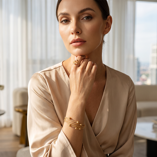 ✨ Ensemble Bracelet Enroulé Brillant – Alliage – Design Superposé & Ajustable for Femme