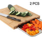 🔪 50% DE RÉDUCTION! 🥗 Planche à Découper en Bois & Acier Inoxydable – Bacs coulissants intégrés, durable & facile à nettoyer – Parfaite pour une cuisine organisée 🧑‍🍳