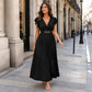 🎉 Soldes 2026 — Plus de 35 000 vendus ! 💃 Robe Maxi Plissée Fluide – Col V, Manches à Volants, Ceinture Métallique 🌸