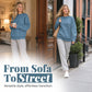 👕🌸 Sweat à col rond oversize femme – Coupe ample décontractée, matière douce et respirante, l’indispensable d’un look effortless au quotidien ☁️👖