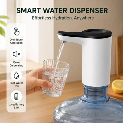 💧🔋 Pompe distributrice d’eau électrique 5W – Batterie lithium, bec incliné, un filet parfait en un geste, pour la maison, le bureau et le camping 🏠🏕️