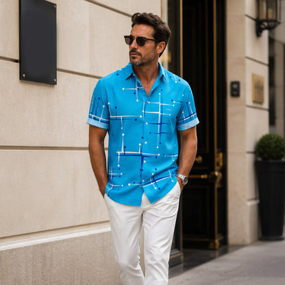 🎉 Vente 2026 — Plus de 38 400 vendus!👔 Chemise Homme Imprimé Géométrique – Estivale ✨