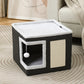 📢📢50% DE RÉDUCTION !! ⏰ Maison Cube Pliable 2-en-1 pour Chat – Design Bi-Niveau & Griffoir Intégré – Confort Toutes Saisons – Gain de Place & Portable 🐾