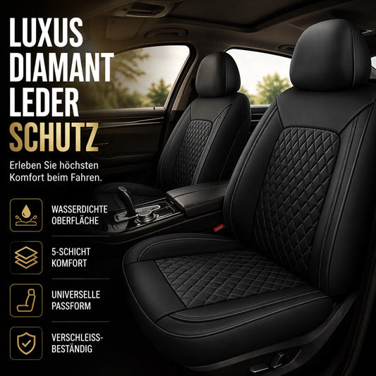 🛋️ Ensemble Housses Siège Voiture Cuir PU – Cuir PU + Mousse 5 Couches – Surpiqué Losange & Universel for Confort & Protection