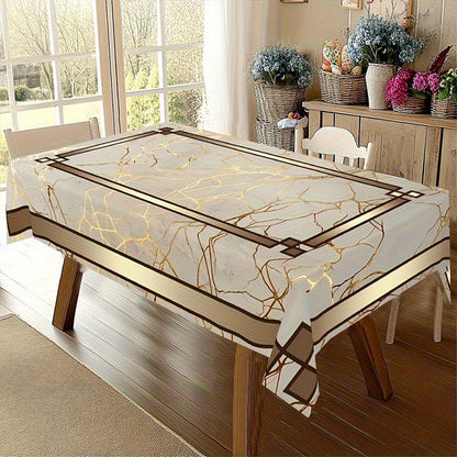 🧻 Nappe Imprimée Marbre Imperméable – Polyester, Anti-Taches & Anti-Eau pour Salle à Manger & Terrasse