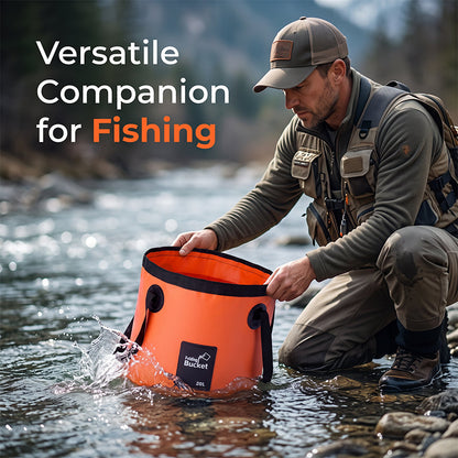 🐠 50% DE RÉDUCTION ! 🪣 Seau Pliant Portable Camping & Pêche – PVC 500D – 12 L / 20 L – Imperméable & Léger for Plein Air