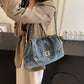 📢 OFFRE LIMITÉE -50% ! ⏰ Sac Bandoulière Rétro Grande Capacité à Chaîne – Design Denim Vintage avec Grand Compartiment Principal 👜