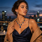 ✨ Parure Collier & Boucles d'Oreilles Goutte Scintillante – Alliage & strass, 52 cm / 3,5 cm – Idéale pour mariage, soirée & occasions spéciales 🌟