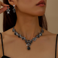 ✨ Parure Collier & Boucles d'Oreilles Goutte Scintillante – Alliage & strass, 52 cm / 3,5 cm – Idéale pour mariage, soirée & occasions spéciales 🌟