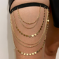 Chaîne de Cuisse Multi-Rangs Cœurs & Pompons