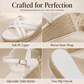 🌴 Sandales Compensées Femme Tressées Bride Cheville Bout Ouvert – PU – Plateforme Stable & Jambes Allongées pour Look Boho Estival ☀️