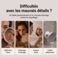 🔍 Miroir grossissant 10x avec LED – Anneau lumineux, ventouse sans perçage, rotule 360° – Double alimentation (USB/piles) – Idéal pour maquillage et soins du visage ✨