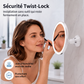 🔍 Miroir grossissant 10x avec LED – Anneau lumineux, ventouse sans perçage, rotule 360° – Double alimentation (USB/piles) – Idéal pour maquillage et soins du visage ✨