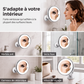 🔍 Miroir grossissant 10x avec LED – Anneau lumineux, ventouse sans perçage, rotule 360° – Double alimentation (USB/piles) – Idéal pour maquillage et soins du visage ✨