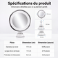 🔍 Miroir grossissant 10x avec LED – Anneau lumineux, ventouse sans perçage, rotule 360° – Double alimentation (USB/piles) – Idéal pour maquillage et soins du visage ✨