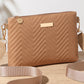 Ensemble de sacs à bandoulière pour femme à motif gaufré ondulé, sac à épaule de travail avec bandoulière large