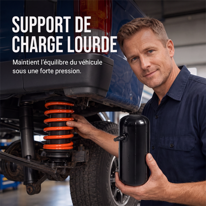 🛡️ Ressorts d'aide à l'air pour suspension à ressorts hélicoïdaux – Rétablissez la hauteur de caisse et la tenue de route lors du remorquage de caravanes ou de charges lourdes, kit avec supports 🏗️✅