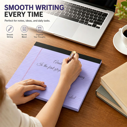 ✏️ Bloc-Notes Ligné Minimaliste – Papier 80g Premium – Reliure Supérieure – 3 Formats & 6 Couleurs Pastel pour Notes et Planning 📓