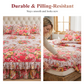 🛏️ Cache-Sommier 3 Pièces à Fleurs et Volants – Mélange Coton Haute Densité – 5 Tailles – Jupe de Lit + 2 Taies d’Oreiller pour Chambre 🌷