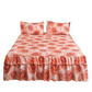 🛏️ Cache-Sommier 3 Pièces à Fleurs et Volants – Mélange Coton Haute Densité – 5 Tailles – Jupe de Lit + 2 Taies d’Oreiller pour Chambre 🌷