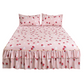 🛏️ Cache-Sommier 3 Pièces à Fleurs et Volants – Mélange Coton Haute Densité – 5 Tailles – Jupe de Lit + 2 Taies d’Oreiller pour Chambre 🌷