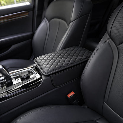 🚗 Coussin d’Accoudoir Universel pour Voiture – Cuir PU + Mousse à Mémoire de Forme – 30,8×44 cm – Noir – Poches Latérales – Antidérapant 🚘