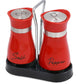 🐧 Set Salière et Poivrière Design Pingouin – Inox 304 + Verre – 15,5×16 cm – 8 Coloris – Couvercle Doseur de Précision – Caddy Inclus 🧂