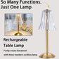 ✨ Lampe de Table Rétro Rechargeable – Acrylique + Fer – Ø11×30 cm – 2 W – Tactile 3 Couleurs – Type-C – Protection des Yeux – Or 🏠