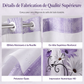 🚿 Rideau de douche double couche imprimé floral – Résistant à l'eau, panneau en maille laissant passer la lumière – 5 coloris au choix – Décoration élégante pour salle de bain 🌸