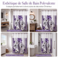 🚿 Rideau de douche double couche imprimé floral – Résistant à l'eau, panneau en maille laissant passer la lumière – 5 coloris au choix – Décoration élégante pour salle de bain 🌸