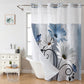 🚿 Rideau de douche double couche imprimé floral – Résistant à l'eau, panneau en maille laissant passer la lumière – 5 coloris au choix – Décoration élégante pour salle de bain 🌸