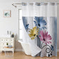 🚿 Rideau de douche double couche imprimé floral – Résistant à l'eau, panneau en maille laissant passer la lumière – 5 coloris au choix – Décoration élégante pour salle de bain 🌸