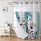 🚿 Rideau de douche double couche imprimé floral – Résistant à l'eau, panneau en maille laissant passer la lumière – 5 coloris au choix – Décoration élégante pour salle de bain 🌸