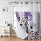 🚿 Rideau de douche double couche imprimé floral – Résistant à l'eau, panneau en maille laissant passer la lumière – 5 coloris au choix – Décoration élégante pour salle de bain 🌸
