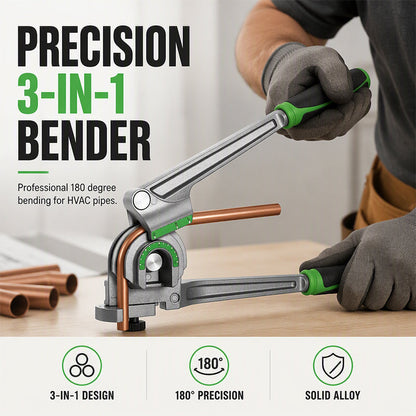 ⚙️📐 Cintreuse manuelle multi-diamètres – Corps en aluminium léger, 3 mandrins, pliage jusqu’à 180°, le couteau suisse du tube pour réparations domestiques et travaux de climatisation ❄️🔧