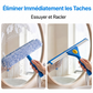 Nettoyeur vitres 2-en-1 double tête – Microfibre + raclette flexible – Poteau modulable 3/5/8 sections – Essentiel pour fenêtres, miroirs et surfaces lisses 🧼