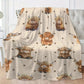 🐮 Couverture en flanelle imprimé vache Highland – Douceur premium comme un nuage, légère et chaude – 4 tailles disponibles – Idéale pour canapé, chambre ou voyage 🛋️✨