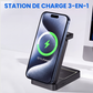 Chargeur sans fil rapide pliable 3-en-1 de 15 W